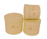 Set 3 cutii rotunde uni cu inscriptie